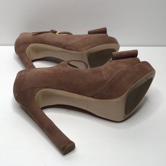 Miu Miu Suede Peep toe Mary Janes - Picture 3 of 9